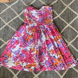 Strapless floral dress